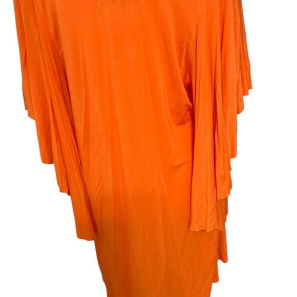 Free People Small Beach Orange Khana Crew Neck Sleeve Tunic Top Mini Dress - Picture 9 of 11